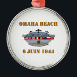 Omaha Beach 1944 Ornament Aus Metall<br><div class="desc">Omaha Beach: Landung in der Normandie,  6. Juni 1944</div>