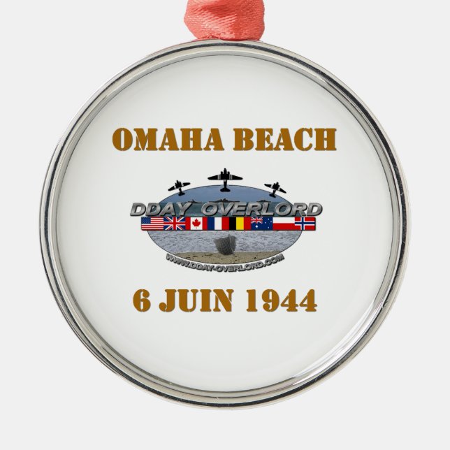 Omaha Beach 1944 Ornament Aus Metall (Vorne)