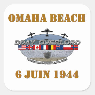 Omaha Beach 1944 Quadratischer Aufkleber