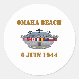 Omaha Beach 1944 Runder Aufkleber