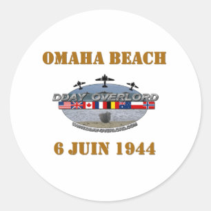 Omaha Beach 1944 Runder Aufkleber