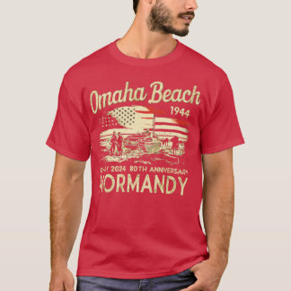 Omaha Beach 1944 Tag 2024 80 Jahre Norman T-Shirt
