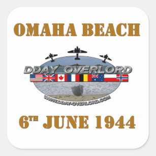 Omaha Beach 6th June 1944 Quadratischer Aufkleber