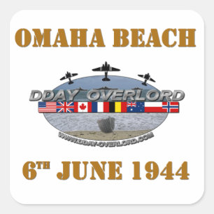 Omaha Beach 6th June 1944 Quadratischer Aufkleber