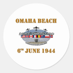 Omaha Beach 6th June 1944 Runder Aufkleber