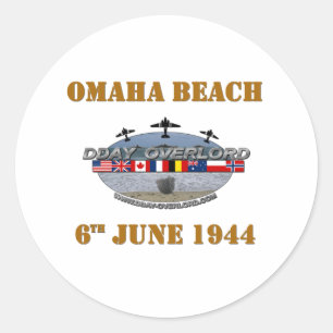 Omaha Beach 6th June 1944 Runder Aufkleber