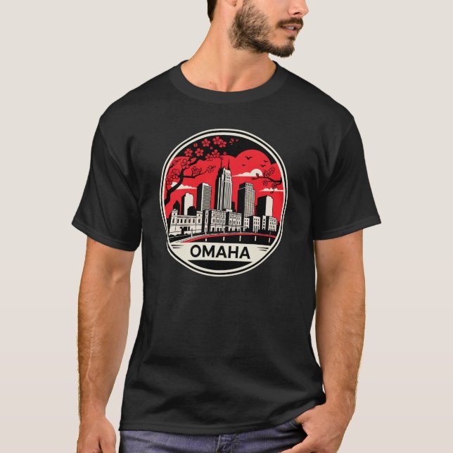 Omaha City Nebraska USA T-Shirt (Vorderseite)