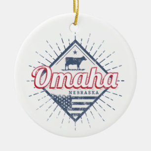 Omaha City Nebraska Vereinigte Staaten Vintage USA Keramik Ornament