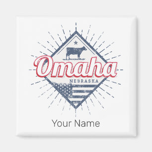 Omaha City Nebraska Vereinigte Staaten Vintage USA Magnet