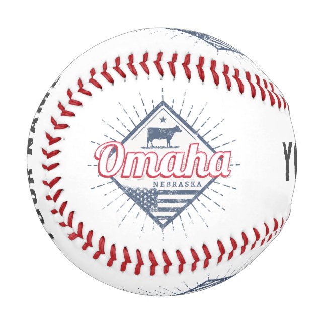 Omaha City Nebraska Vereinte Staaten Vintag USA Baseball (Vorderseite Links)