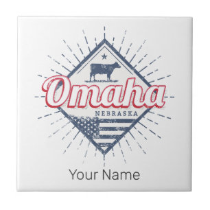 Omaha City Nebraska Vereinte Staaten Vintag USA Fliese