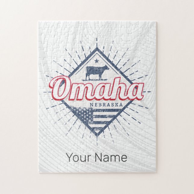 Omaha City Nebraska Vereinte Staaten Vintag USA Puzzle (Vertikal)