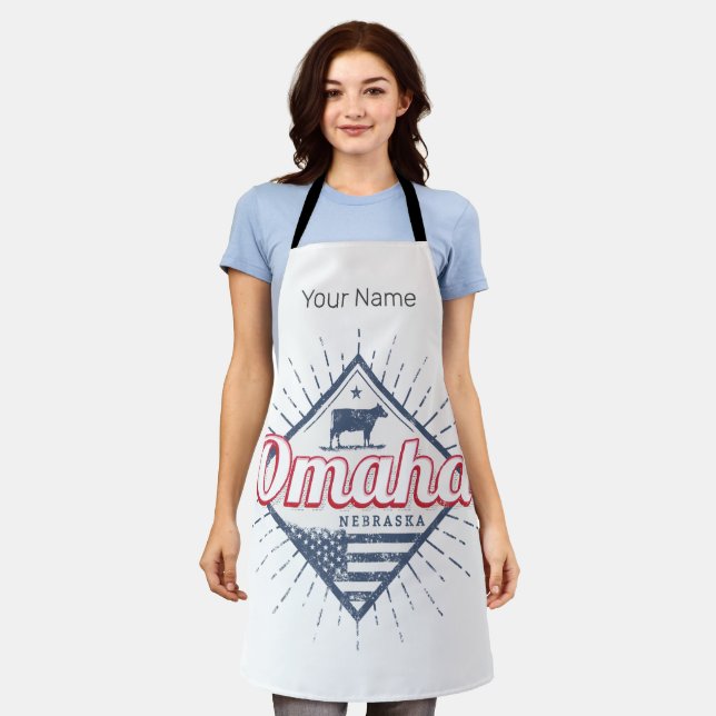 Omaha City Nebraska Vereinte Staaten Vintag USA Schürze (Getragen)