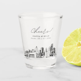 Omaha Gastgeschenk Hochzeit Personalisiert Cheers Schnapsglas