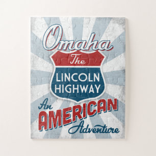 Omaha Lincoln Highway Vintage Amerika Nebraska Puzzle