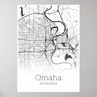 Omaha Map - Nebraska - City Map Poster