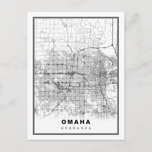 Omaha Map Postkarte (Vorderseite)
