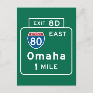 Omaha, NE Road Sign Postkarte