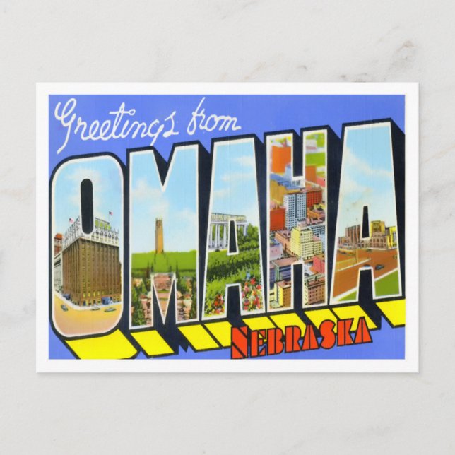 Omaha, Nebraska Big Letters Postcard Postkarte (Vorderseite)