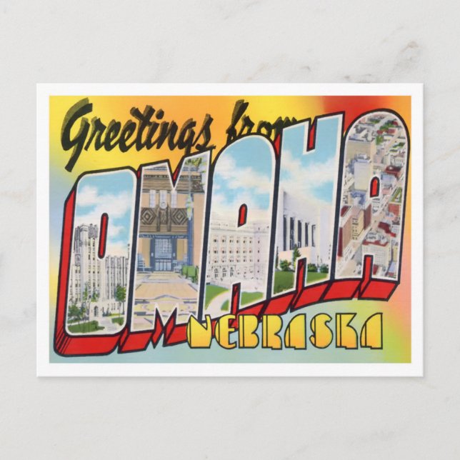 Omaha, Nebraska Big Letters Postcard Postkarte (Vorderseite)
