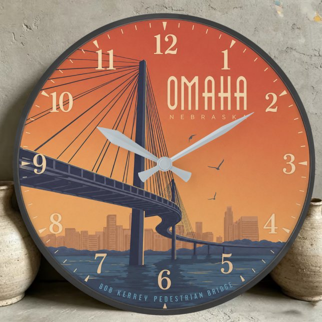 Omaha Nebraska Bridge  Große Wanduhr (Von Creator hochgeladen)