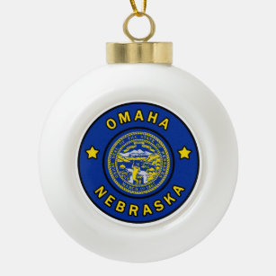 Omaha Nebraska Keramik Kugel-Ornament
