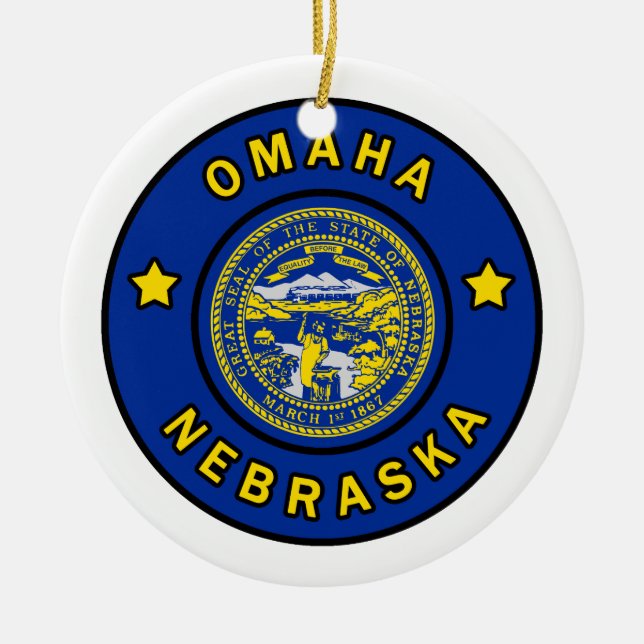 Omaha Nebraska Keramik Ornament (Vorne)
