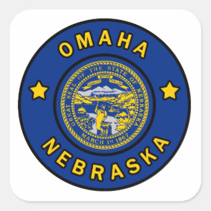 Omaha Nebraska Quadratischer Aufkleber