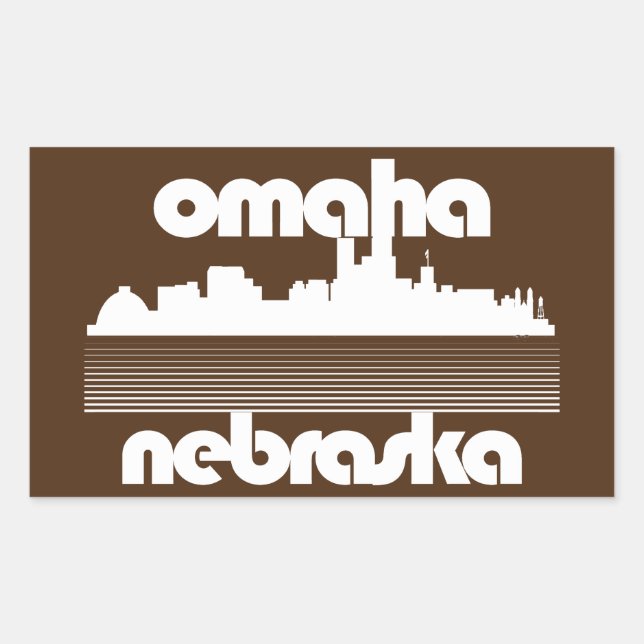 Omaha Nebraska Rechteckiger Aufkleber (Vorderseite)