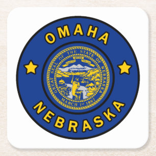 Omaha Nebraska Rechteckiger Pappuntersetzer