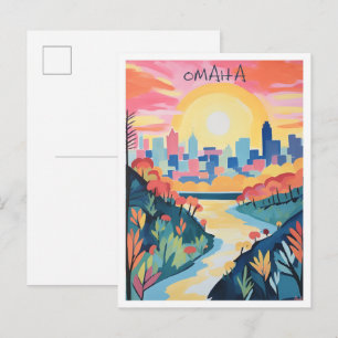 Omaha Nebraska Reise Ästhetik Postkarte