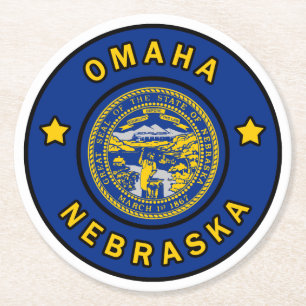 Omaha Nebraska Runder Pappuntersetzer