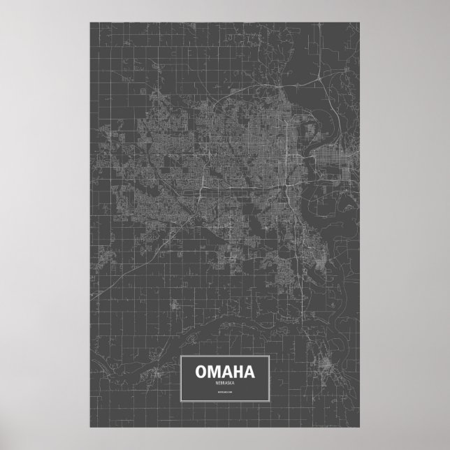 Omaha, Nebraska (schwarz weiß) Poster (Vorne)