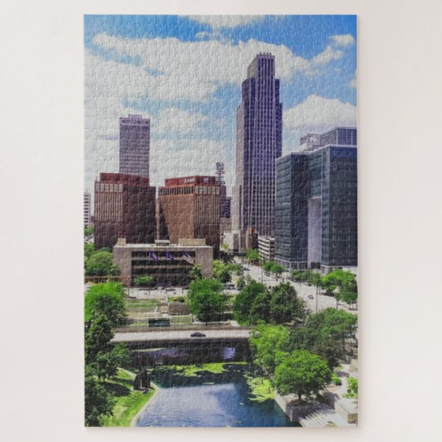 Omaha Nebraska Skyline Puzzle (Vertikal)