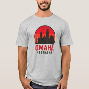 Omaha Nebraska Skyline Sunset Silhouette T-Shirt