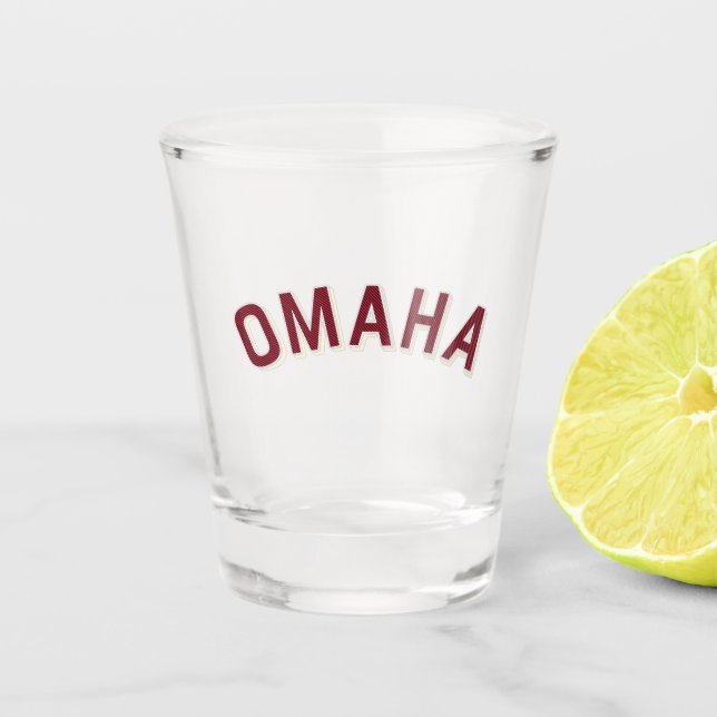 Omaha, Nebraska Vintag Arch Schnapsglas (Vorderseite)