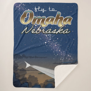 Omaha, Nebraska Vintage-Flugreiseplakat Sherpadecke