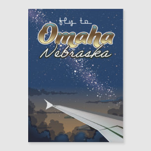 Omaha, Nebraska Vintages Flugplakat Magnetkarte