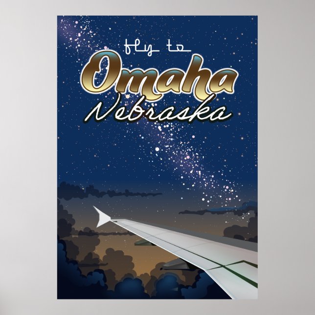 Omaha, Nebraska Vintages Flugplakat Poster (Vorne)