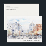 Omaha Nebraska Watercolor Landscape Travel Feiertagspostkarte<br><div class="desc">Omaha Nebraska,  USA Watercolor Landscape Watercolor Landscape Wedding,  If you need any further customization please feel free to email me on yellowfebstudio@gmail.com. or message via Zazzle.</div>