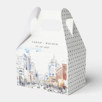 Omaha Nebraska Watercolor Landscape Wedding Geschenkschachtel