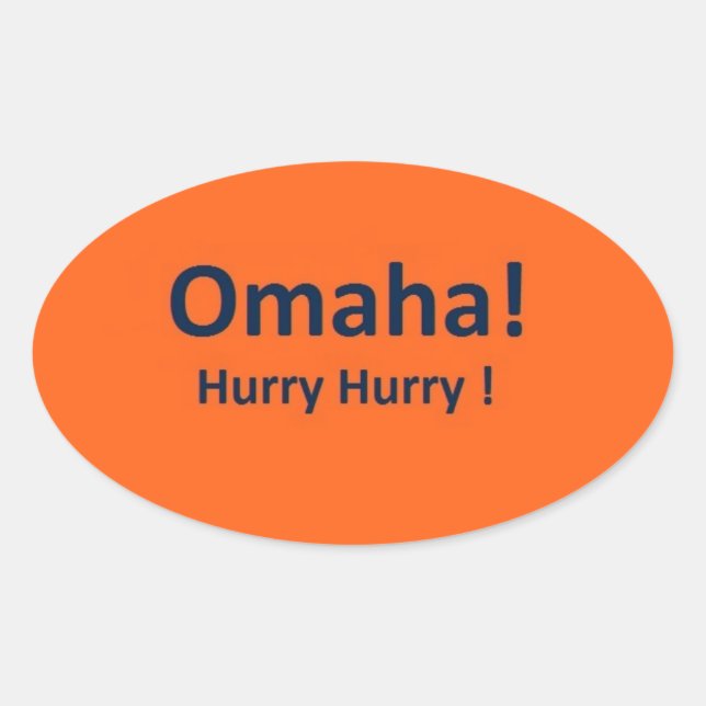 OMAHA Oval Sticker für DENVER BRONCOS Fans Eile (Vorderseite)