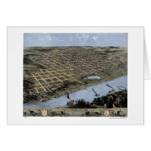 Omaha, panoramische Karte Nes - 1868