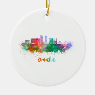 Omaha V2 skyline im Watercolor Keramikornament