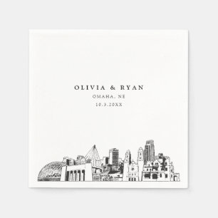 Omaha Wedding Minimalistisch Paper Serviette