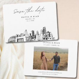 Omaha Wedding Modern Save the Date Einladung
