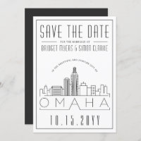 Omaha Wedding | Stilisierte Skyline Save the Date