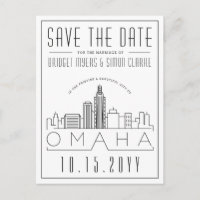 Omaha Wedding | Stilisierte Skyline Save the Date
