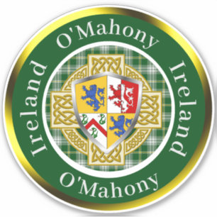 O'Mahony Irish Shield/Celtic Cross Personalisiert Aufkleber