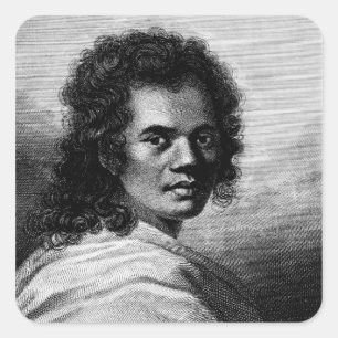 Omai, graviert von J. Caldwall, 1777 Quadratischer Aufkleber